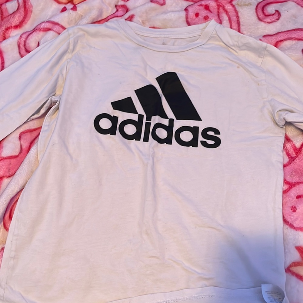 Adidas white long sleeve shirt